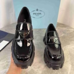 Prada Monolith Brushed Leather Platform Boot