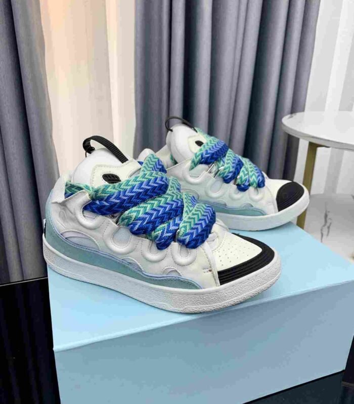 Lanvin Curb Sneaker Mesh and Leather Low-Top