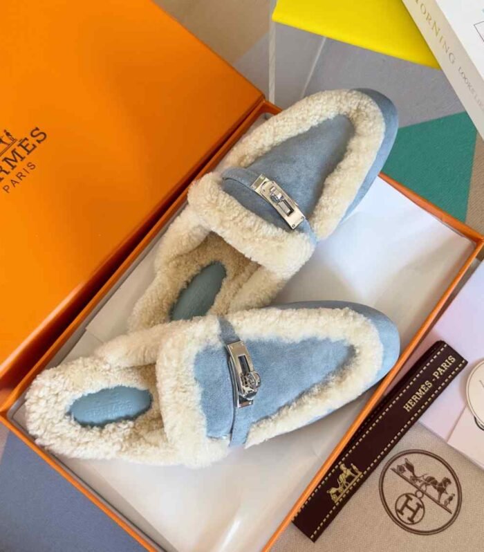 Hermès Santorini Slide Epsom Leather H Logo